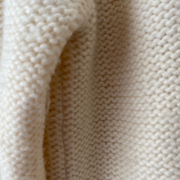 Banana Republic chunky cozy asymmetrical zip cowl neck sweater cream L - Picture 4 of 6
